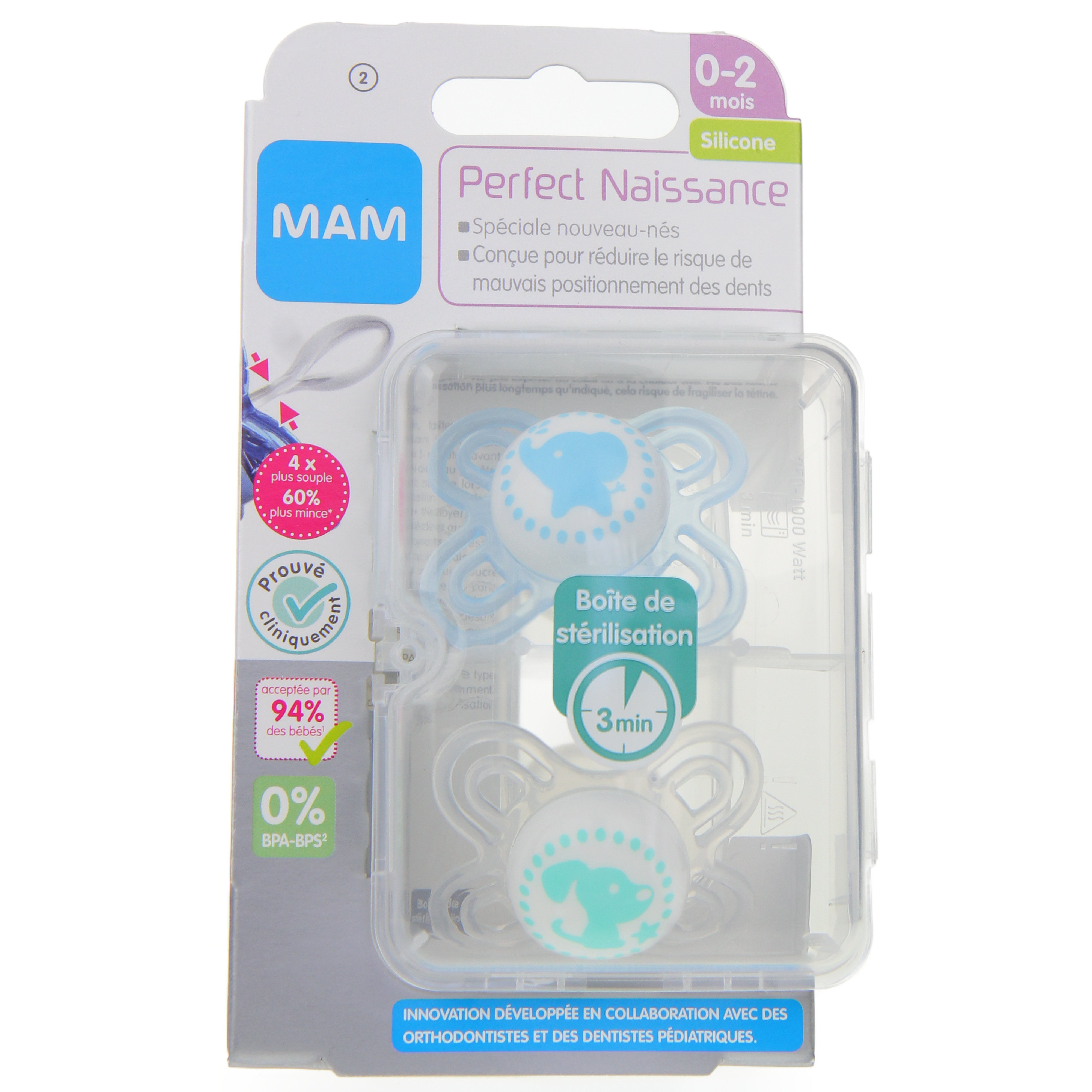 MAM Sucettes PERFECT Naissance 0-2 mois - 2 pièces - Pharma360