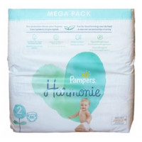 HARMONIE - Couches Mega Pack - Taille 2 - 4 à 8kg, 93 Couches