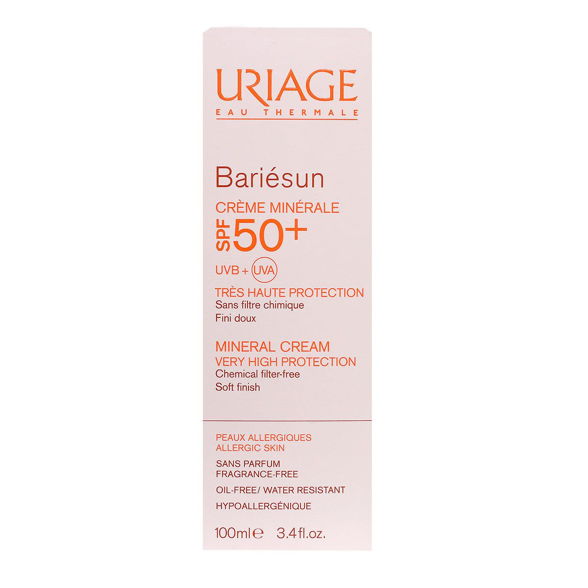 Crème solaire minérale SPF50+ Uriage Bébé - Sans filtres chimiques