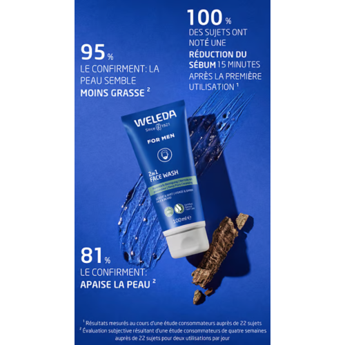 Gel nettoyant visage 2en1 homme 100 ml