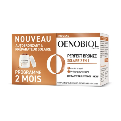 Oenobiol Perfect Bronze Solaire 2 en 1 Autobronzant et Préparateur Solaire 2 x 30 capsules végétales