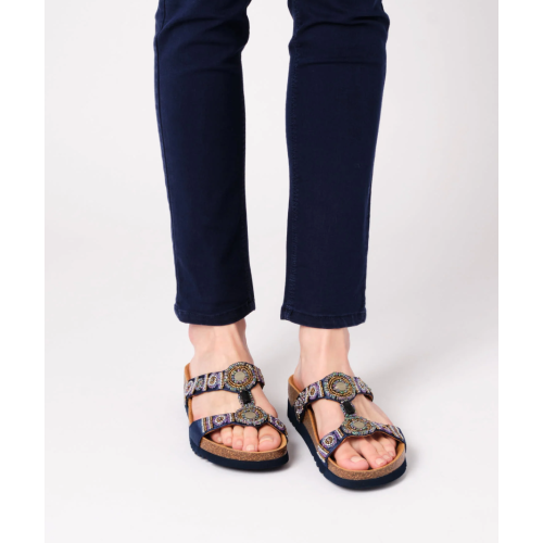 Mules - NEW BOGOTA' WEDGE COMFORT - Bleu