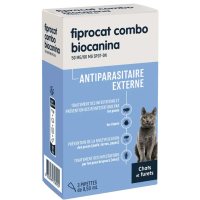 ANTIPARASITAIRE EXTERNE - Fiprocat Combo Spot-On - Chats et Furets, 3 Pipettes de 0.50 ml
