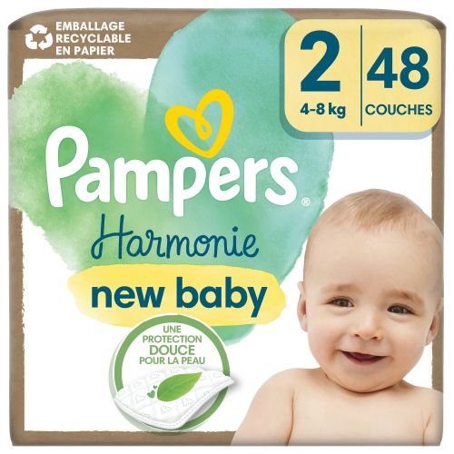 HARMONIE Couches Bébé Taille 2 de 4 à 8 kg 48 Unités